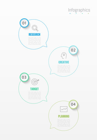 Infographic 4 options design elements for your business data. Vector Illustration.のイラスト素材