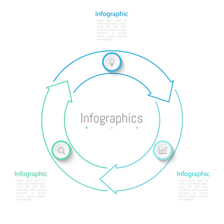 Infographic 3 options design elements for your business data. Vector Illustration.のイラスト素材