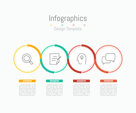 Infographic 4 options design elements for your business data. Vector Illustration.のイラスト素材