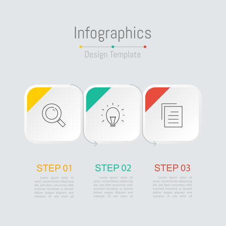 Infographic 3 options design elements for your business data. Vector Illustration.のイラスト素材