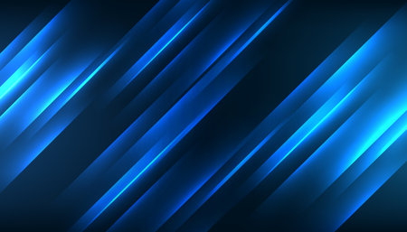 Abstract blue background with perspective lines and glow lights, Vector illustrationのイラスト素材