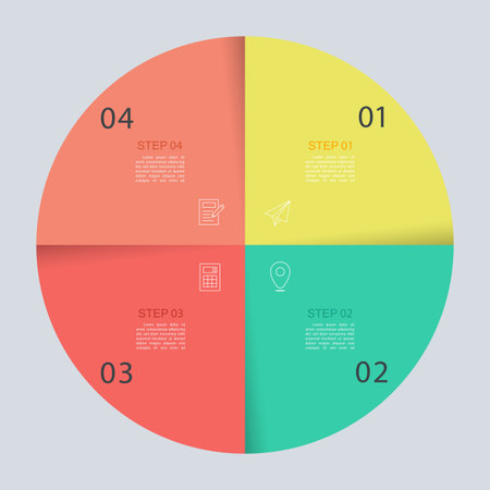 Infographic 4 options design elements for your business data. Vector Illustration.のイラスト素材