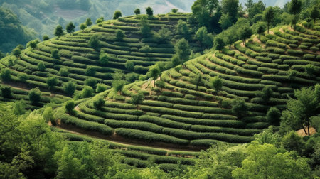 Tea Plantation in South Korea,Daejeon\\"\"\""の素材