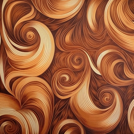 Wooden background with swirls in brown and beige colors.の素材