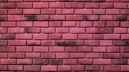 Pink brick wall texture background for interior or exterior design and decoration.の素材