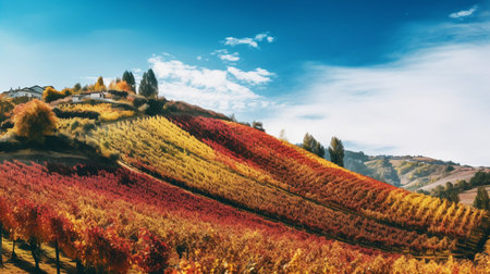 Colorful autumn landscape in the vineyards of Friuli Venezia-Giulia, Italyの素材