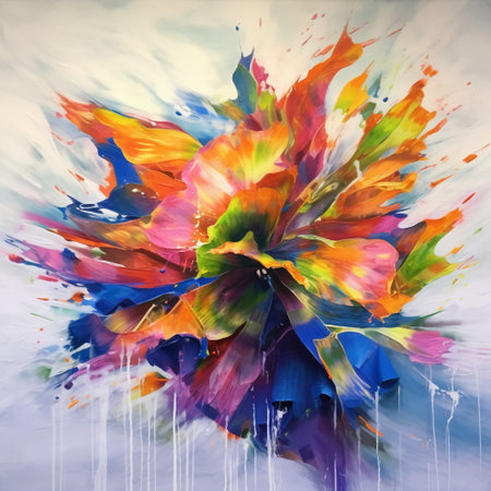 Abstract watercolor floral background. Multicolored flowers on a white background.の素材