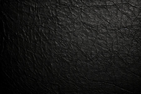 Black leather texture background for design with copy space for text or image.の素材