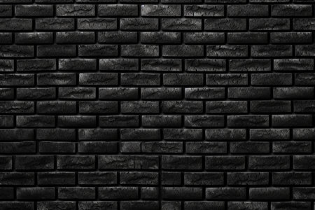 Black brick wall texture background. Black and white brick wall texture.の素材