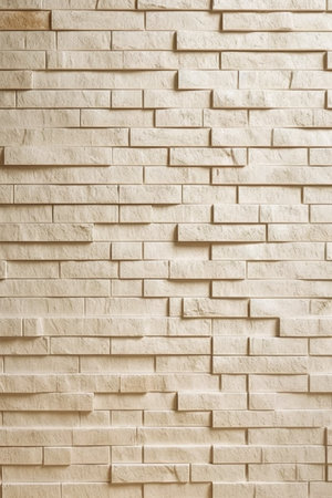 White brick wall texture background. Brickwork or stonework flooring interior design.の素材