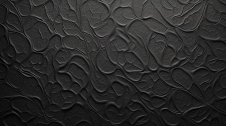Abstract black background. Texture of black paper with embossed patternの素材