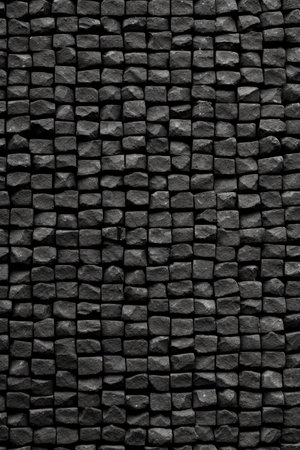 Background of black stone wall texture. Black stone wall texture background.の素材