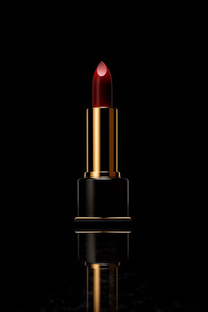 Lipstick on a black background. 3d rendering, 3d illustration.の素材