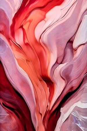Abstract background of acrylic paint in red, pink and beige tonesの素材
