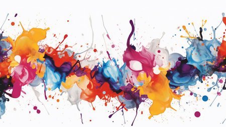 Abstract colorful watercolor splashes on white background. Vector illustration.の素材