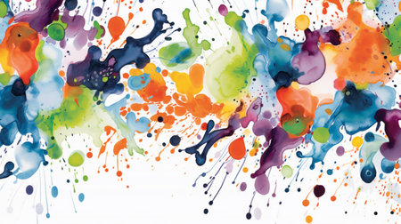 Colorful watercolor splashes on white background. Vector illustration.の素材
