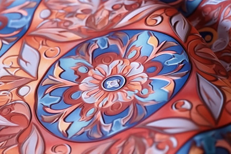 Colorful abstract background, hand painted, kaleidoscope effect.の素材