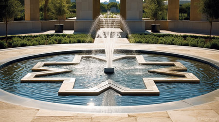 Fountain in the park of the city of Doha, Qatarの素材