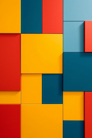 Colorful abstract background of geometric shapes. Multicolored cubes.の素材