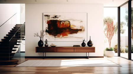 modern bright interiors apartment Living room 3D rendering illustration computer generated imageの素材
