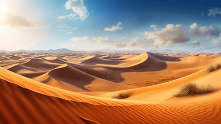 Sand dunes in the Sahara desert. Africa. 3d renderの素材