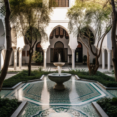 Beautiful fountain in morocco style - Vintage effect style picturesの素材