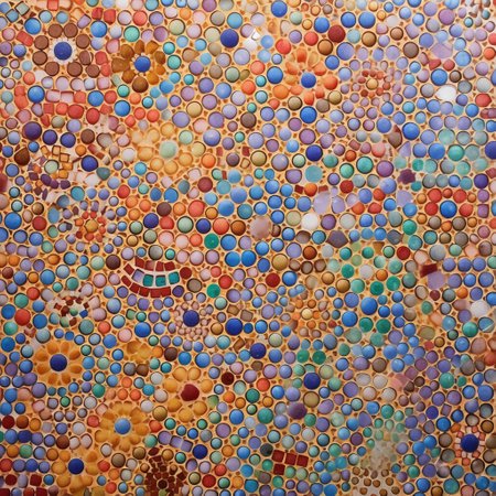 Colorful mosaic on the wall. Abstract background and texture for design.の素材