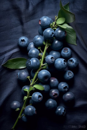 Blueberries on a dark background. Selective focus. Toned.の素材