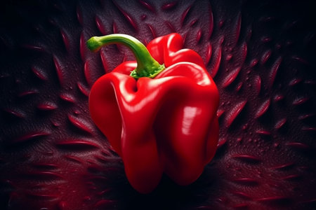 Red pepper on a dark background. The concept of healthy eating.の素材