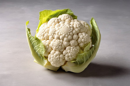 Cauliflower on a gray background. Healthy food. Vegetarianism.の素材