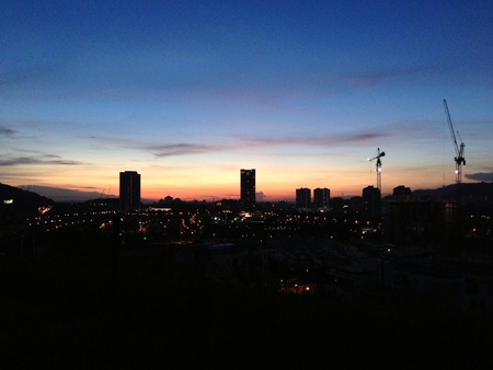 Stunning sunset view from the high hills.の素材