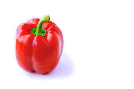 Red  bell peppers, on white background