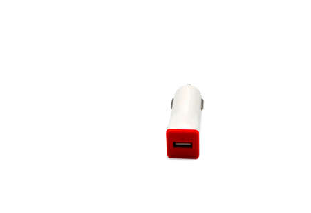usb wall charger plug isolated on a white backgruow