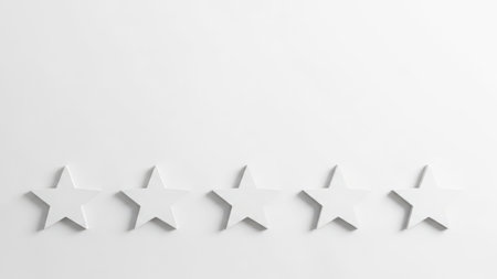 Five white stars in a rowの素材