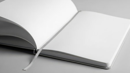 Open notebook with blank pagesの素材