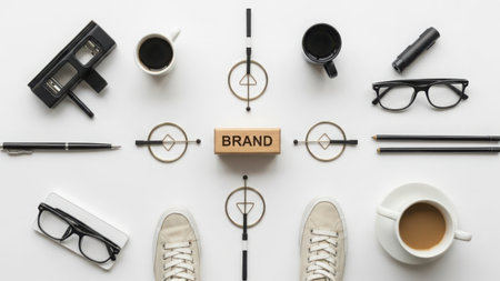 Modern branding concept with everyday itemsの素材