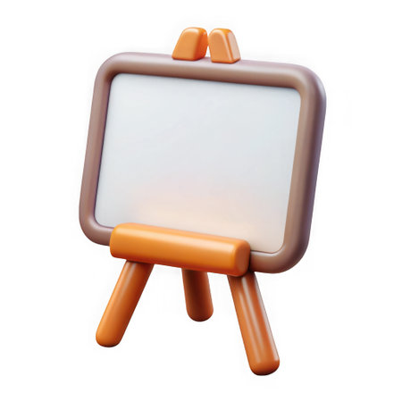 Blank canvas on an orange easelの素材