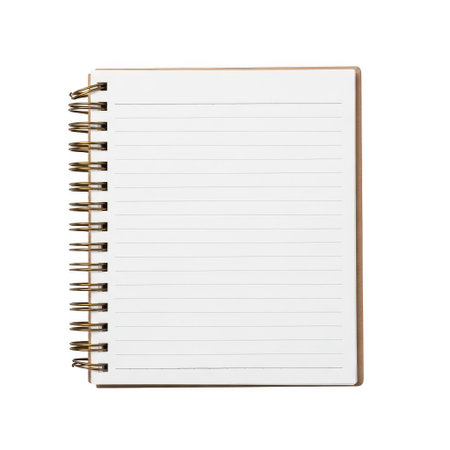 Blank spiral notebook with gold bindingの素材