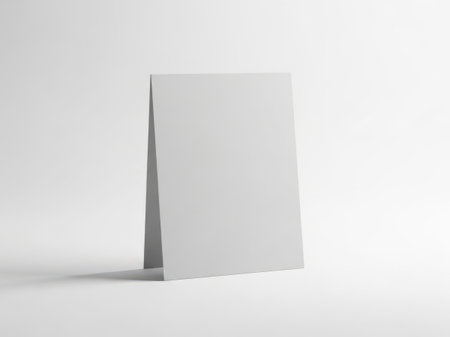 Minimalist white card against plain backgroundの素材