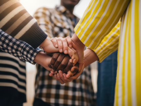 Team unity and collaboration in a supportive environmentの素材