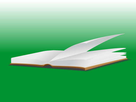 The open book on a green backgroundのイラスト素材