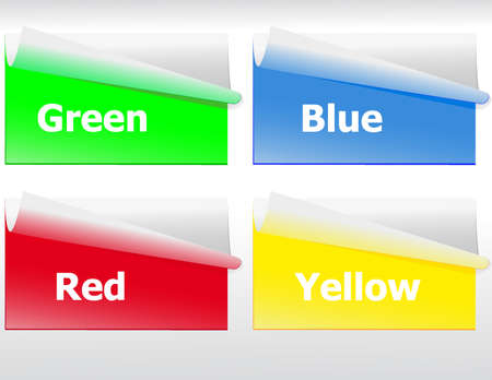 set of color stickers for various applicationのイラスト素材