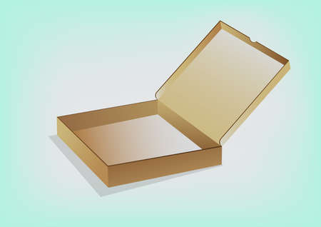 open packing cardboard box  for packing pizzaのイラスト素材