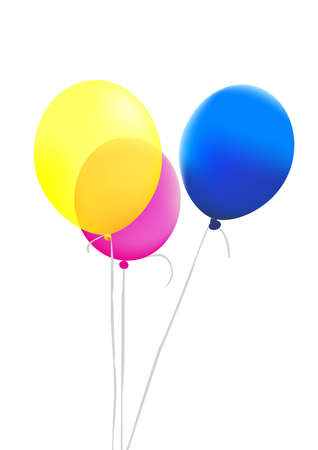 colorful balloons on a white backgroundのイラスト素材