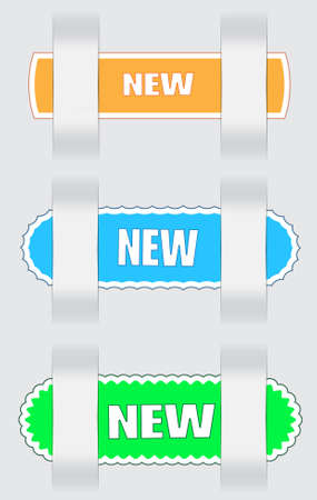 Three variants of the  labels - new, for various useのイラスト素材