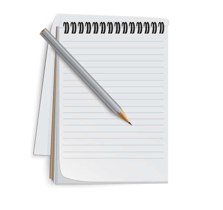  icon of an open notebook about a pencilのイラスト素材