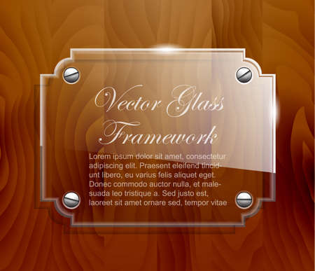 Glass framework on a wooden basisのイラスト素材