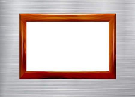 Realistic wooden framework on a metal surfaceのイラスト素材