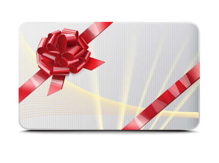 Card with a red bow and a tapeのイラスト素材