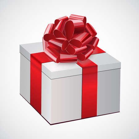 Gift  box with a red bowのイラスト素材